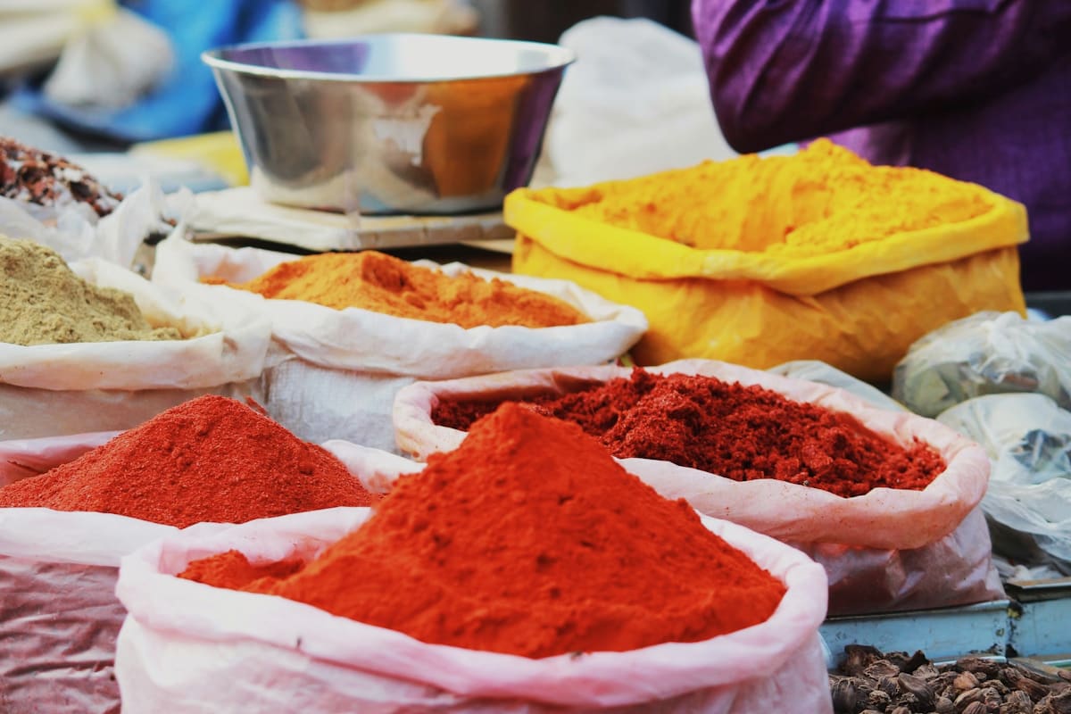 Array of whole spices